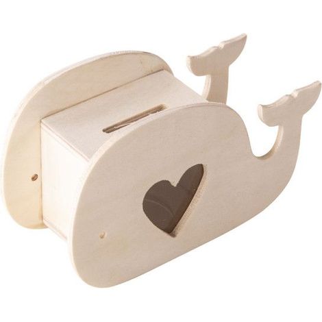 Tirelire en bois Baleine à customiser