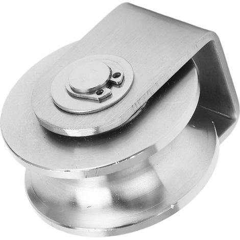 Poulie en acier inoxydable pour portail coulissant, diamètre 48mm, idéale chariot industriel et systèmes de glissement. (1/5)
