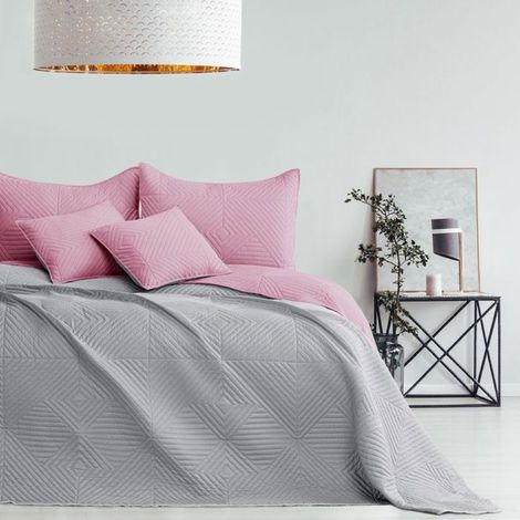 Filiyano-Couvre-lit SOFTA 260 x 280 cm - Microfibre rose matelassée par ultrasons, certifié OEKO-TEX rose (1/4)