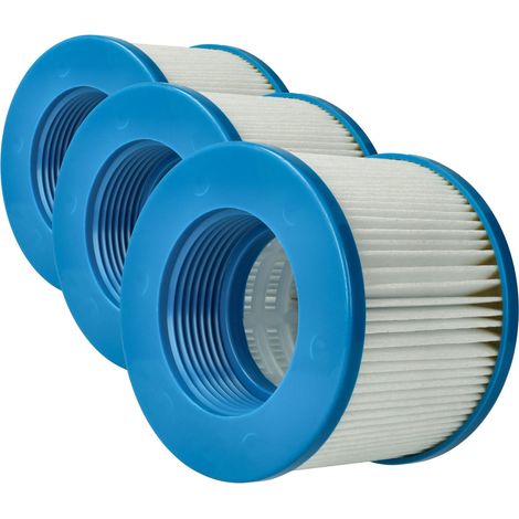 vhbw 3x Cartouche filtrante compatible avec Arebos 24 V 70 W spa, bain à remous - Filtre de rechange bleu / blanc (1/4)