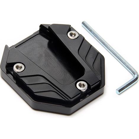 (noir) Rallonge de béquille universelle en alliage d'aluminium pour moto, support latéral antidérapant à base élargie maxpower (1/4)
