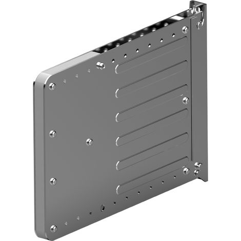 Platine de fixation murale pour élévateur de penderie - Décor : Gris alu - Epaisseur : 40 mm - Hauteur : 290 mm - Matériau : Acier - Profondeur : 425 mm - AMBOS (1/4)