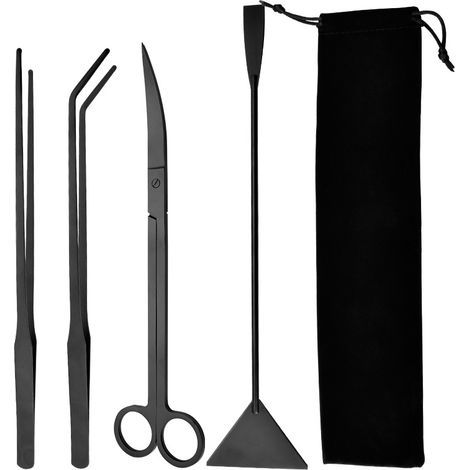 Kit d'outils de nettoyage pour aquarium (ensemble de 4 pièces) - Convient pour les aquariums et la taille des plantes aquatiques (1/5)