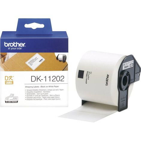 Brother DK-11202 Rouleau d'étiquettes 62 x 100 mm papier blanc 300 pc(s) fixation permanente DK11202 Etiquette d'expédi