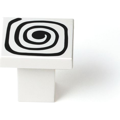 Pomo de plástico con acabado, dimensiones: 30x30x28mm -