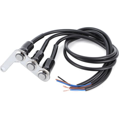 Jeffergarden Commutateur de guidon de moto support réglable étanche 3 boutons pour clignotant de klaxon de phare