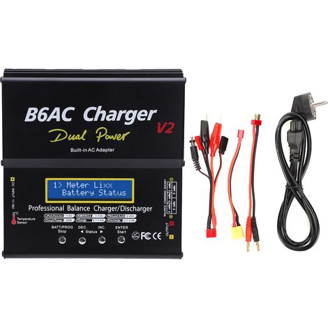 Chargeur-déchargeur intelligent 80W 7A B6AC V2 Noir en alliage d'aluminium avec câble de charge, prise UE 220V (1/5)