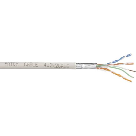 Tru Components – Câble réseau CAT 6 SF/UTP 25 m – 4 x 2 x 0.27 mm² – Blindage tressé et film – Fréquence jusqu'à 250 MHz