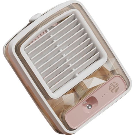 Wassergekühlter Tischventilator, USB-Anschluss, ABS-Gehäuse, 3 Geschwindigkeitsstufen, 3D-Spiralflügel, wassergekühlt, kleine Klimaanlage für Schreibtisch und Nachttisch, Weiß (1/5)