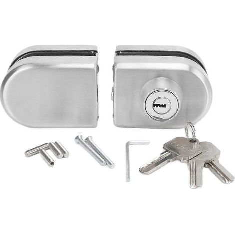 Serrure coulissante intelligente à double bouton-poussoir pour porte de bureau vitrée, avec contrôle d'accès et 3 clés. WHBYV (1/4)