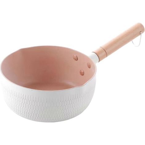 poêle antiadhésive, casserole à lait, poêle pour bébé, poêle à neige, poêle à frire et casserole, plaque de cuisson à induction intégrée, blanche universelle (1/5)