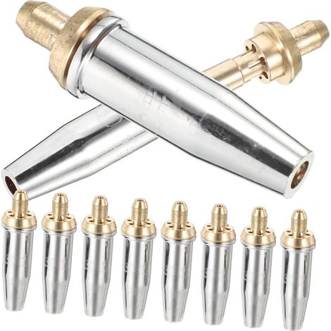 Embouts de Torche de Découpe au Propane, Cuivre, 2 Pièces Argenté, Conception en Deux Parties, Haute Concentricité, Pièce de Rechange pour Lampe Tche (1/5)