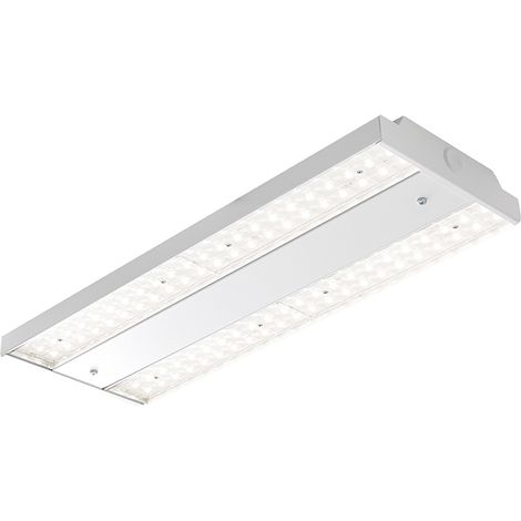 FIT Lampada a Sospensione LED 45W 4000K 60° CRI80 UGR22 IK06 IP40 - Struttura in Alluminio Verniciato Bianco per Ambienti Industriali e Sportivi (1/4)
