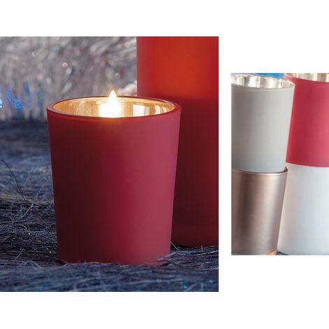 Candela Natalizia natale profumata vetro 5,5 x 6,5 cm 4 Fragranze (1/2)