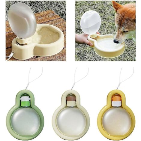 Gourde portable pour chien, idéale pour les promenades et les voyages. Étanche, parfaite pour les chiots. Couleurs : jaune, SL ou blanc.-AquaForge
