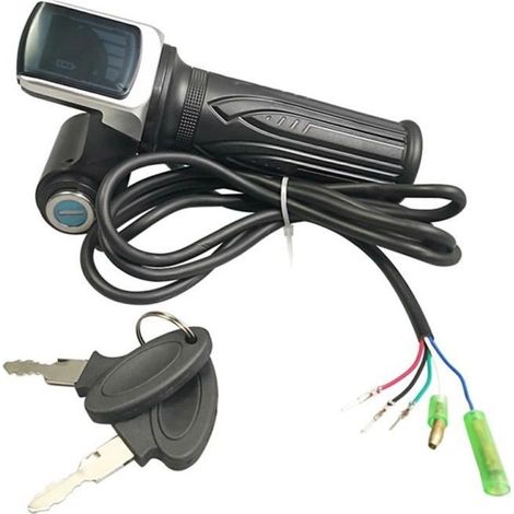 AccéLéRateur de Torsion de VéLo pour AccéLéRateur de VéLo éLectrique 36 V 48 V PoignéE de Gaz AccéLéRateur LCD Affichage Clé de (1/4)