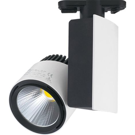Spot LED de rail 23 W, 4000 K, trois fils, idéal pour l'éclairage d'environnements commerciaux et résidentiels, efficace et polyvalent.