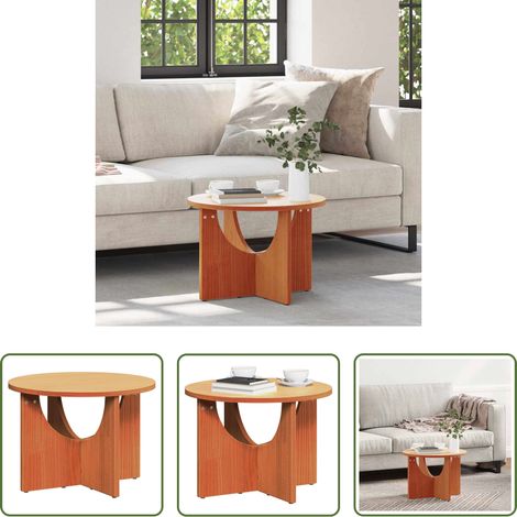 Table basse en pin - Table basse Brun cire 50 x 50 x 35 cm Bois massif en pin (1/5)