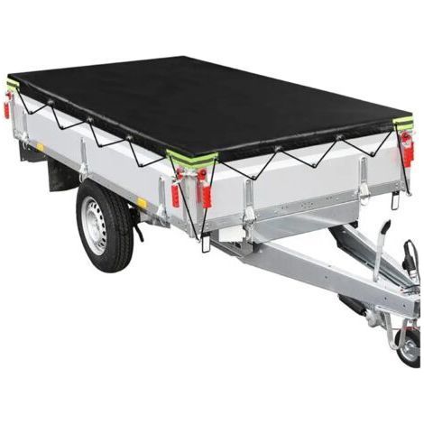 Bâche pour remorque 212 x 123 x 8 cm – Tissu Oxford imperméable – Protection contre les intempéries – Œillets métalliques renforcés – Charge maximale : 500-750 kg (1/5)