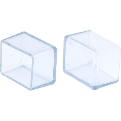 Couvre-pieds de chaise, tête anti-rayures en PVC, couvre-pieds de protection anti-rayures pour pieds de chaise carré transparent 50 50 mm lot de 12 (1/4)