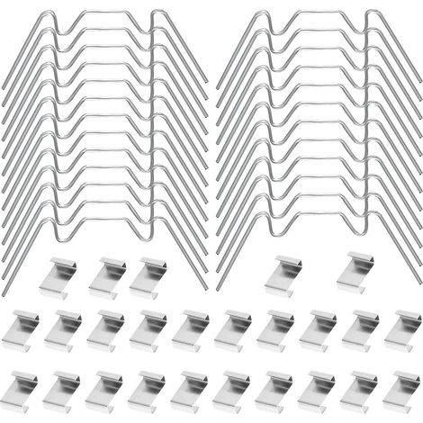 60 pinces de fixation pour vitres de serre, pinces de fixation en acier inoxydable pour vitres de serre (1/4)