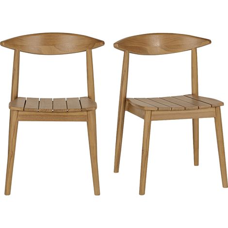 Sedie da giardino impilabili in legno massello di teak (lotto da 2) SAGARA (1/5)