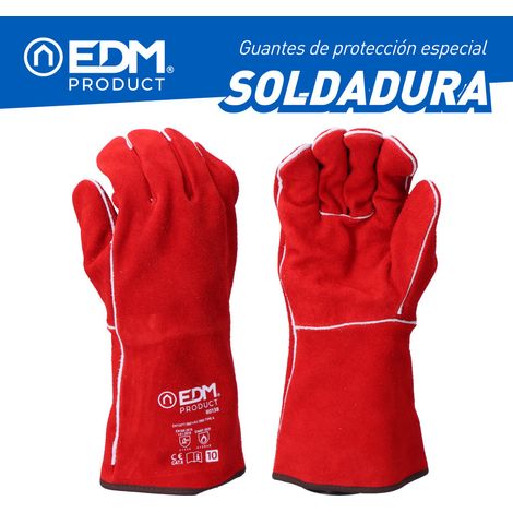 Guante piel de serraje cosido hilo para-aramida, soldadura, t-10 (1/4)