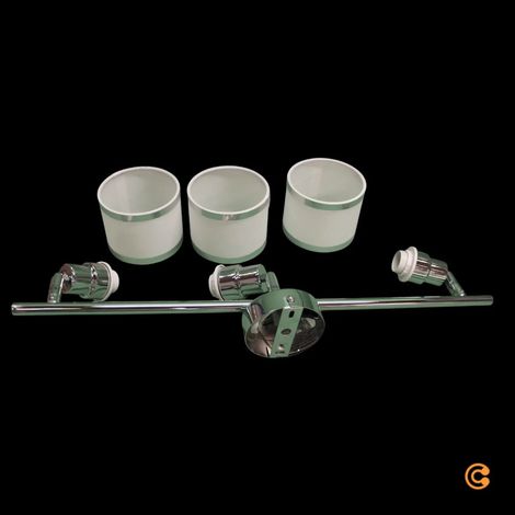 [GEBRAUCHT] B-Ware Just Light Deckenstrahler Spot Lampe Accor Chrom Weiß Kunststoff Textil Drehbar