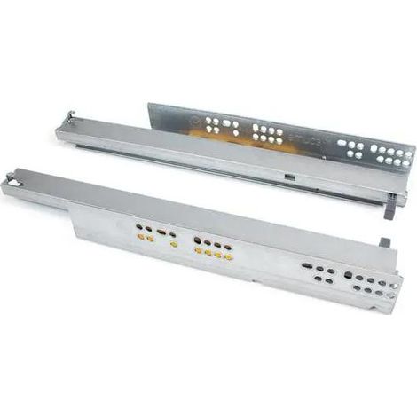 Guide a Scomparsa Silver per Cassetti ad Estrazione Totale P300 Zincato Bianco Acciaio Emuca