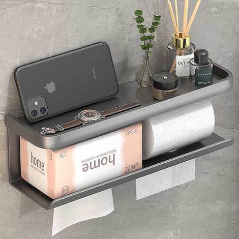 Porta-asciugamani senza foratura per bagno, portarotolo da parete, contenitore per carta igienica, organizzazione domestica, contenitore per fazzoletti di carta deng  ALOVEZ (1/2)