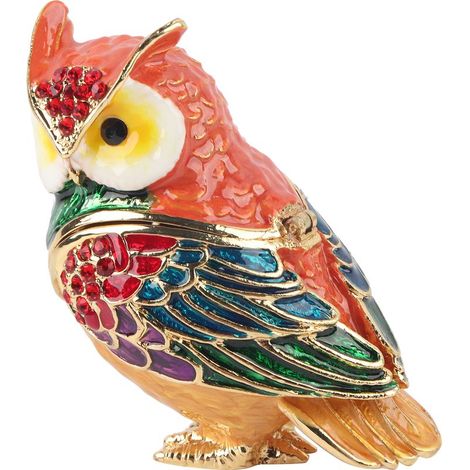 Schmuckkästchen in Eulenform aus Kristall, dekorative Figur, tragbare Aufbewahrungsbox, einzigartiges handgefertigtes Geschenk (1/5)