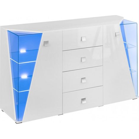 Commode de rangement - Buffet - SB Edge - 150 x 45 x 100 cm - Blanc - Livraison gratuite