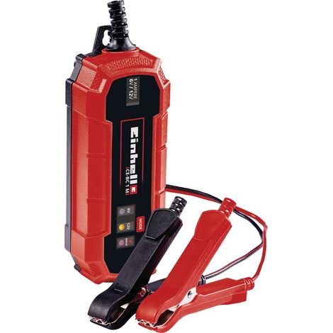 Einhell Chargeur de batterie CE-BC 1 M (Alimentation : 220-240 V - 50 Hz, Tension de charge : 6/12 V, Convient aux batteries de 3 à 32 Ah)