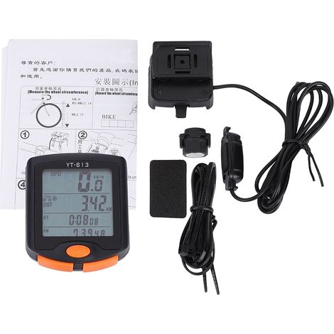 Ordinateur de Vélo Multifonction Étanche avec Compteur de Vitesse pour Cyclisme Extérieur (Filaire) (1/5)