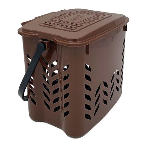 Seau à compost ajouré pour la cuisine - 7 litres - Marron - C080057