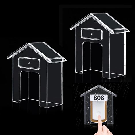 CCYKXA  Couvercle Étanche Transparente pour Bouton de Sonnette, 2 Pièces Housse de Protection Sonnette sans Fil, Protection Sonnette Exterieur Pluie, Contrôle D'accès de Porte Étanche