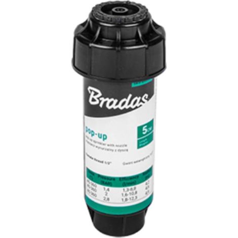 Aspersor emergente Bradas 5076 de 2" / 5 cm con boquilla giratoria de 360 grados. (1/3)