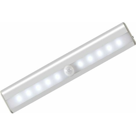 Luce per armadietto con sensore, lampada con sensore di movimento, luce notturna a 10 LED con striscia magnetica, alimentazione tramite USB (wireless), luce automatica per guardaroba
