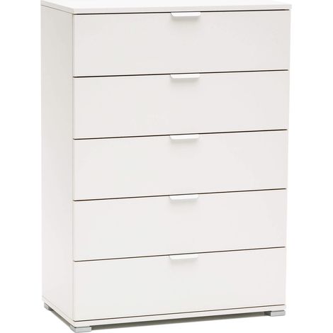 CASSETTIERA BIANCA CON 5 CASSETTI 75 X 38 X H103 CM (1/4)