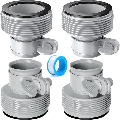 Pool Hose Adapter B 4 Pieces Pool Connector Conversion Hose Adapter B with Internal Thread Screw for 1.5/1.25 Inch Threaded Pump (1/5)