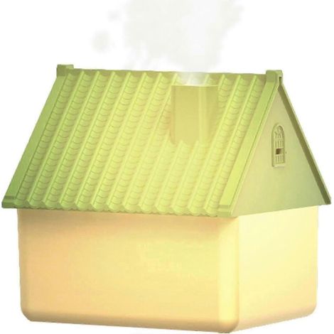 Humidificateur à lumière LED, petit humidificateur USB en forme de maison, veilleuse, filtre haute densité, humidificateur de table à brume fine (1/5)