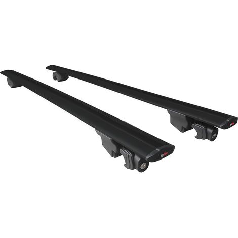 Compatible avec Jeep Compass (J4U) 2025-2026 HOOK Modèle Barres de Toit Railing Porte-Bagages de Voiture Aluminium Noir 2 Barres (1/5)