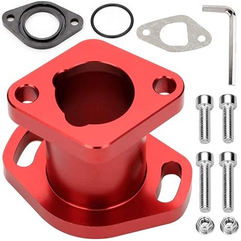 Colector de admisión de tubo de admisión de carreras de alto rendimiento compatible con motores clon Predator 212cc Coleman CT200U BT200X GX160 GX200 6.5HP OHV 196cc Mini Bike Go Kart Rojo (1/5)