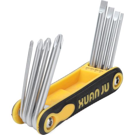 Tournevis pliant 8 en 1 – chrome vanadium – portable – antirouille – kit outil main (1/4)