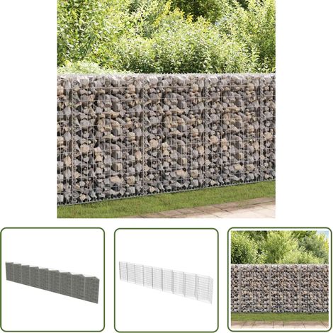 The Living Store Gabionenwand Verzinkter Stahl 630×30×100 cm - Gabionenwand - Stahltrennung - Gartenzaun - Ziergarten - Begrünung (1/5)