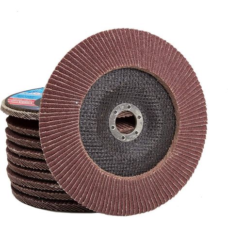 Satz mit 10 Fächerscheiben Ø 125 mm Braune Körnung Schleifscheibe für Winkelschleifer (1/5)