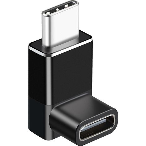 Chargeur USB 4.0 PD 240W 8K 60Hz avec adaptateur USB-C haute vitesse 40Gbps à 90 degrés mâle-femelle, convient aux ordinateurs portables et aux tablettes, noir. (1/5)