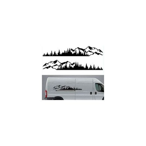 2 pièces autocollant de voiture montagne forêt vinyle voiture autocollant camion fenêtre pare-chocs voiture porte autocollant Kayak décoratif vinyle corps autocollant