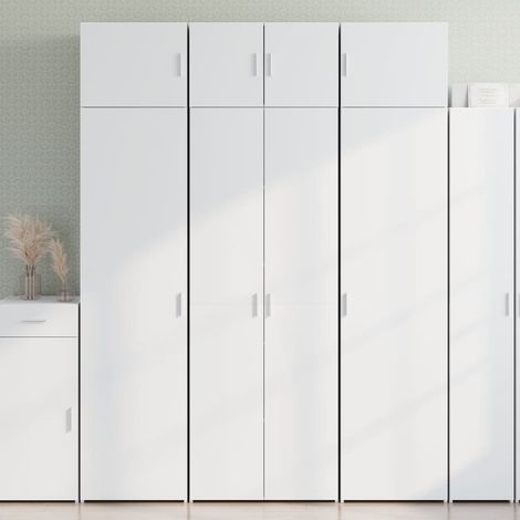 Vidaxl – Armoire de rangement haute 70x42,5x225 cm – Bois d'ingénierie blanc – Grand espace de rangement pour livres et objets – Pour petits espaces