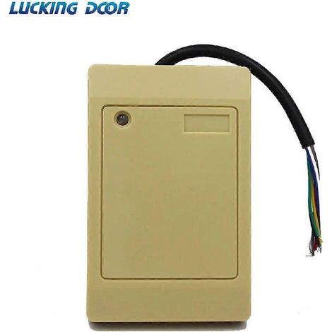 Lecteur de cartes à puce étanche Wiegand WG26 34 125 kHz 13,56 MHz, lecteur de proximité pour système de contrôle d'accès, beige. (1/5)